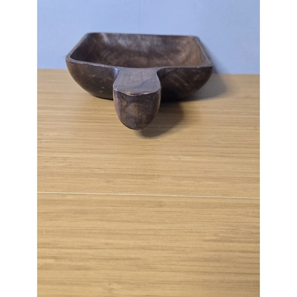 Vintage Sosan Monkey Pod Wood Scoop Tray. Handcrafted Piece. Made In Philippines